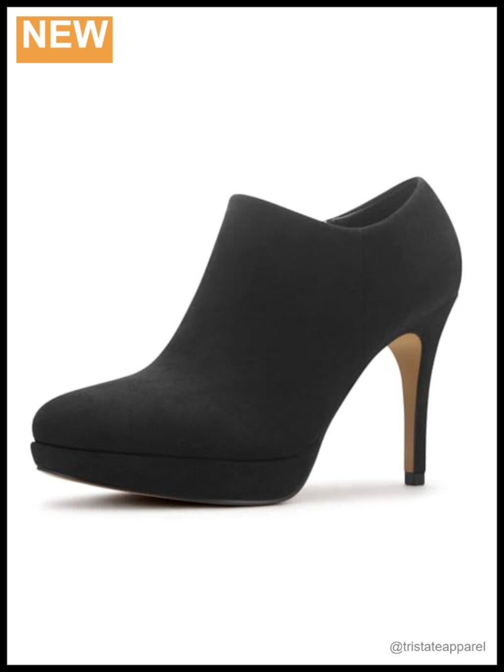 Faux Suede Stiletto Heel Ankle Booties with Rhinestones Platform Boots